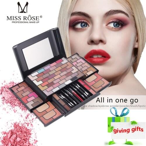 Miss Rose Set Of Shadows Of 68 Colors With Multifunctional Lantejoules/ Makeup Tool