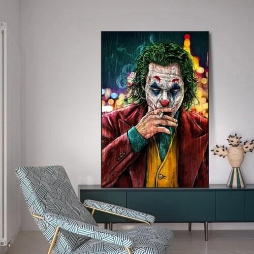 The Joker Man Canvas Painting Poster Prints Comic-Joker Wall Art Abstract Pictures for Living Room Bedroom Home Decor Cuadros