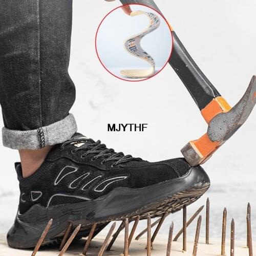 Male Safety Shoes Work Shoes Anti-smash And Anti-puncture Steel Toe Boots Men Indestructible Shoes Lightweight Security Boots