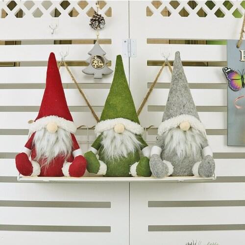 New arrival hot sell Christmas decorations window decorations faceless elderly dolls Christmas decorations Nordic style 2pcs