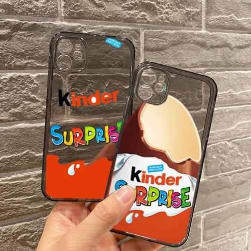 New Trolly egg KINDER JOY Surprise Phone Case Transparent for iPhone 7 8 11 12 se 2020 mini pro X XS XR MAX Plus