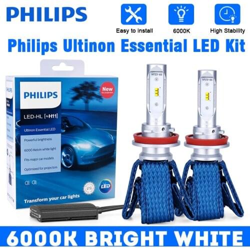 Philips H11 LED Headlight H4 9012 HIR2 LED H7 9005 9006 Ultinon Essential LED HB3 HB4 Auto Bulb Automobiles Headlamp 6500K