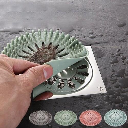 Anti-blocking Floor Drain Plastic Sucker Sink Sewer Filter Round Kitchen Deodorant Floor Drain Mat Bathroom Non-slip Hair Filter