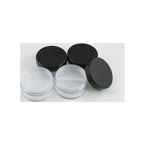 Empty 20g loose powder jar with rotating sifter loose powder container with twist up sifter