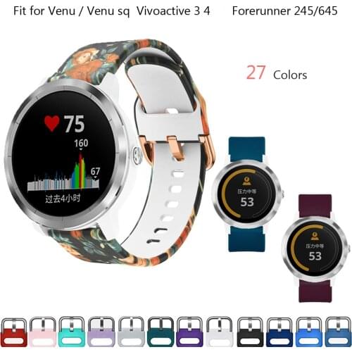 Strap for Garmin Venu/Venu sq Forerunner 245 645 Replacement wristbands for Garmin Vivoactive 3 4 Silicone Watch Bands Bracelets