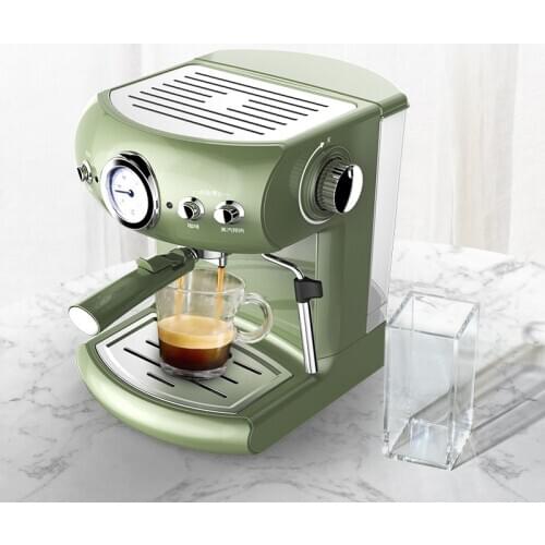 Retro green coffee machine home small full semi-automatic Italian commercial milk froth by steam