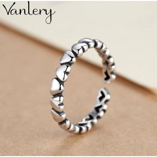 Romantic Charming Open Love Hearts Ring for Women Vintage Boho Party Rings Gothic Punk Jewelry Gifts for Girls