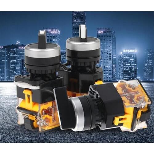 Rotary switch knob 22mm 4 Screws Circular small size Flat round 2 position ON-OFF 3 position 2 NO LA38-11X2 20X3