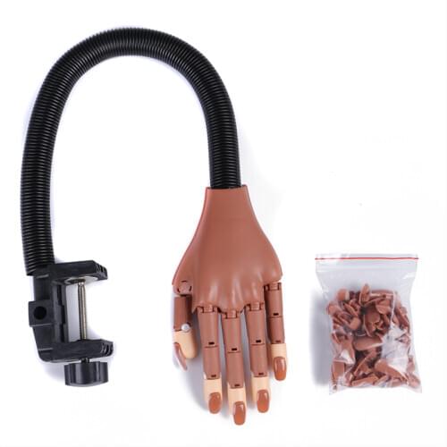 Nail Hand Model Sent 100 Pcs False Nail Soft Plastic Flexible Movable Fake Hand Prosthetic For Nail Train Manicure Tool Acrylic