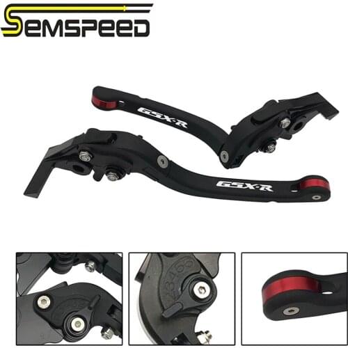 GSXR LOGO Motorcycle CNC Adjustable New Foldable Folding Brake Clutch Levers For Suzuki GSXR600 GSXR750 GSX-R 600 750 2004-2005