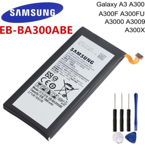 SAMSUNG Orginal EB-BA300ABE 1900mAh Battery For Samsung Galaxy A3 A300 SM-A300F SM-A300FU A3000 A3009 A300X Mobile Phone