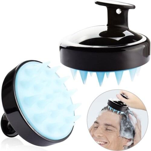 Hair Shampoo Brush Head Scalp Massager Scrubber Handheld Silicone Scalp Shampoo Massage Brush Wash Shower Hair Comb