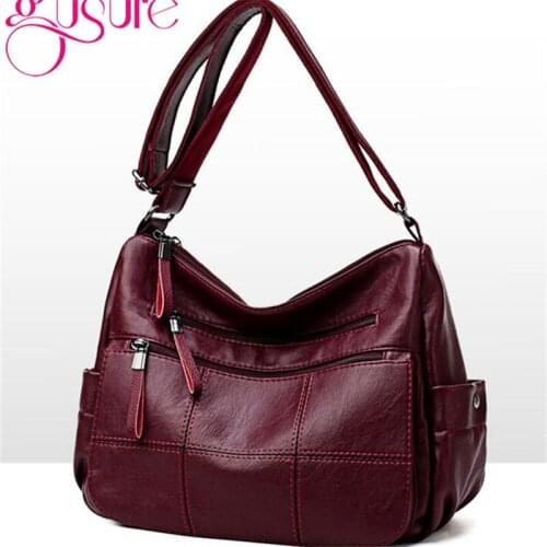 Gusure New Luxury Design Ladies Crossbody Bags Women Zipper Purse Soft Leather Shoulder Bags Lady Handbags Feminina Bolsa
