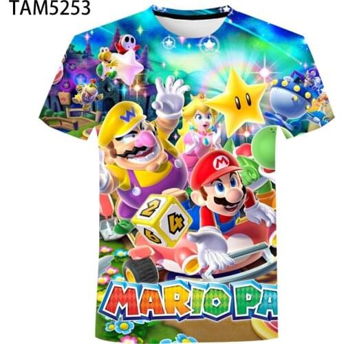 Wii U Summer Mens /Womens Short Sleeve T-Shirt Anime 3D Boy /Girl Street Trend Childrens Personality Oversize Top