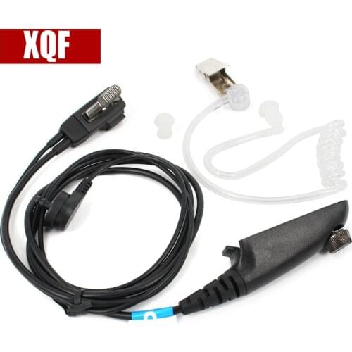 XQF Two way radio acoustic tube headset earpiece for Motorola gp328 gp338 ptx760 HT750 with mic PPT