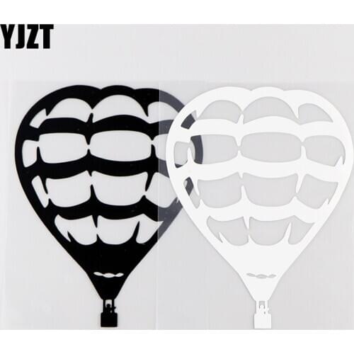 YJZT 12.2X15.7CM Car Sticker Vinyl Decals Hot Aair Balloon Creative Decor Black / Silver 10A-0052