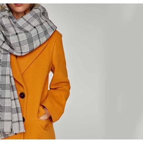 Winter Soft Plaid Cashmere Scarf Women Scarves Grey OL Lady Shawl Wraps Thicken Warm Unisex Basic Blanket Tassel Pashmina Stoles