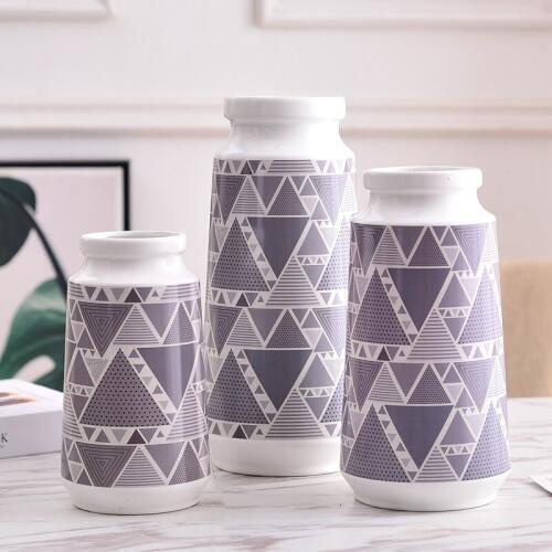 1pc Geometric Cearamic Vase Flower Vase with Colorful Painting Water Planting Container Home Decorative Wedding Gift