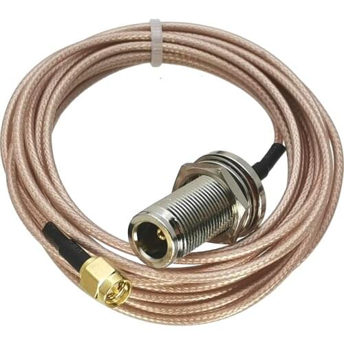 1Pcs N female JACK Nut bulkhead to SMA male Plug straight crimp RG316 cable jumper pigtail 4inch~10M RF Coaxial Connector