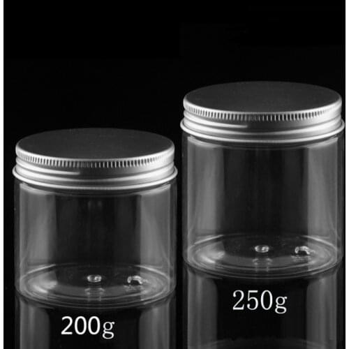 10pcs/lot 200ml 250ml Empty Plastic Clear Cosmetic Jars Makeup Container Clear Jar Face Cream Sample Pot Container