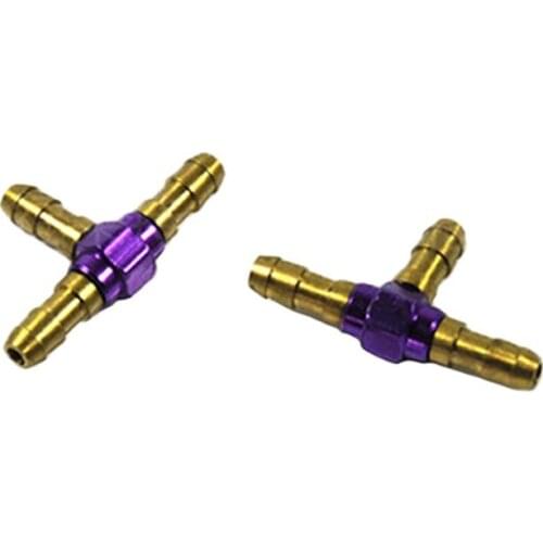 2pcs Fuel Tank Tee Joints 3-Way Gas Pipe Nozzle 27x15mm Mini T-Shaped Metal Connector for RC Gasoline Airplane Model Spare Parts