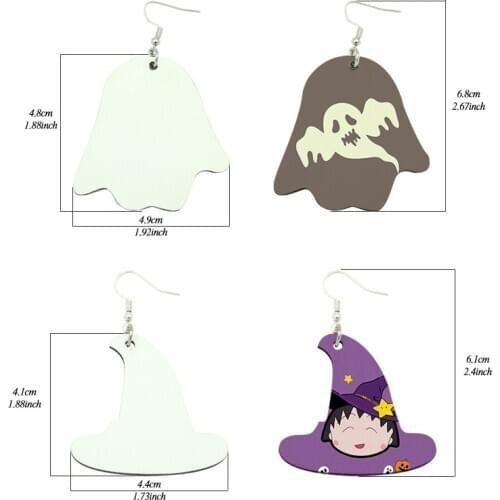 Free shopping 20 pairs /lot Sublimation printed blank two - sided leather earrings personalized creative Christmas gifts