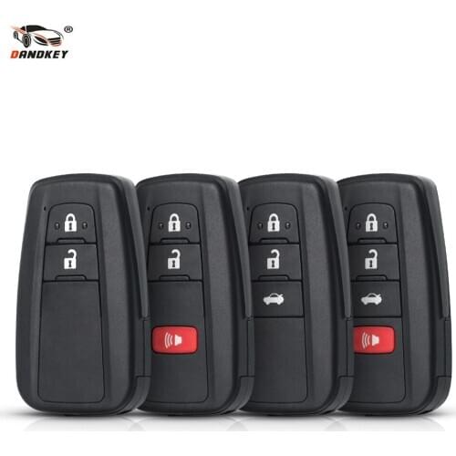 Dandkey 10pcs 2/3/4 Buttons Replacement Remote Key Shell Case For Toyota CHR RAV4 Prius Camry 2016 2017 2018 2019 Uncut Blade