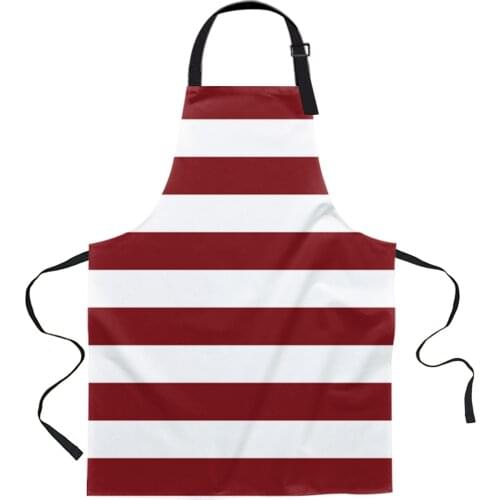 Red White Stripes Christmas Geometric Simplicity Kitchen Nail Shop Apron for Women Men Kids Aprons Cooking Baking Accessories