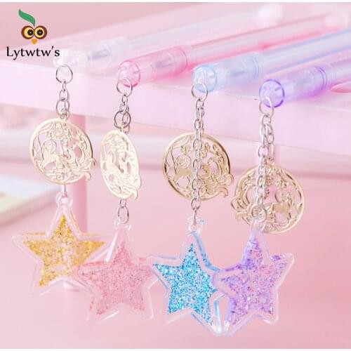 1 Piece Lytwtws Star Animals Fish Pendant Toy Gel Pen School Officel Supplies Stationery Cute Kawaii Creative Lovely Sweet Pens