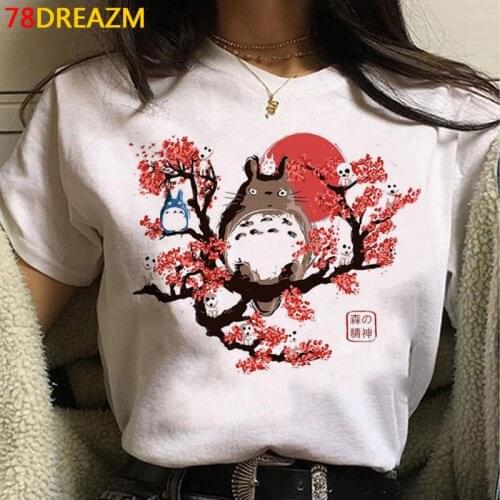 Miyazaki Hayao Totoro t shirt top tees female ulzzang harajuku white t shirt tumblr clothes tshirt graphic tees women aesthetic