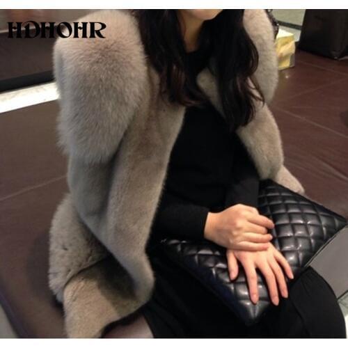 HDHOHR 2021 New 100% Natural womens outerwear coats new vest fox fur with importe mink fur vest whole female short mink vest