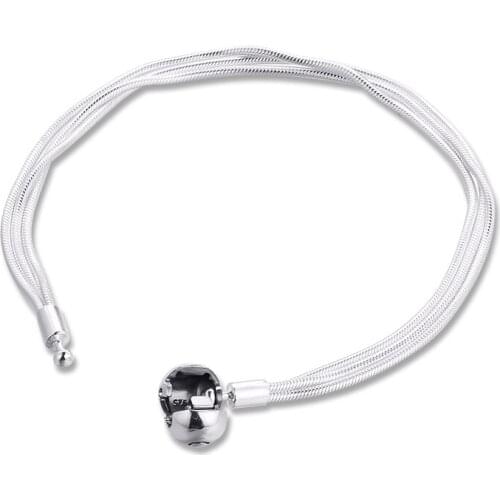 Icons Moments Multi-Snake Chain Bracelet 925 Silver Bracelets For DIY Woman Fashion Bracelets For Jewelry Making