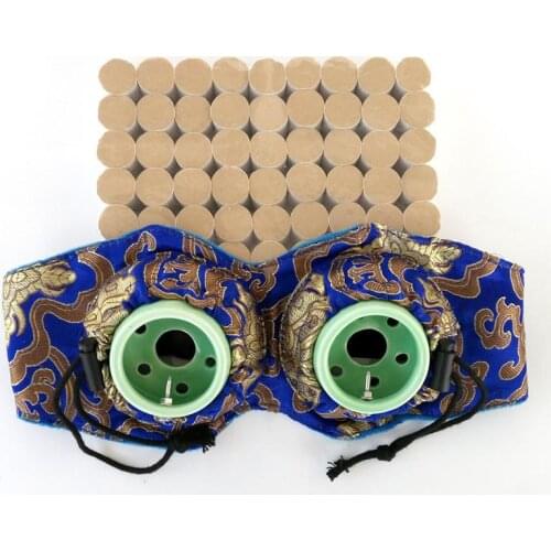 Ceramic Eye Warm Moxibustion Cans Relieves Meridian therapy Eye Points Massage Fatigue Nearsightedness Glasses Warming Moxa Box