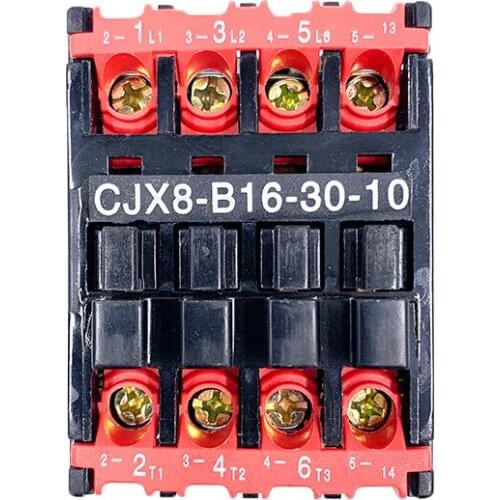 1pc AC Contactor 4 Screw Terminals 35mm Mounting Rail 220V 50Hz 5.5KW(AC-3) Power 3 Pole + 3NO Control Circuits B16-30-10