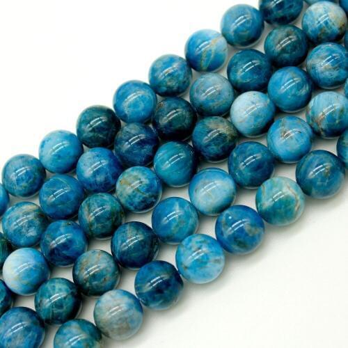 Natural Blue Apatite Round Beads Loose Spacer String 4 mm-10mm, DIY Jewelry Making 1 string/pack