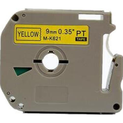 2PK tape for Brother P-touch Compatible M-K621 MK621 tape Black on Yellow tape 9mm x 8m PT 65 PT-85