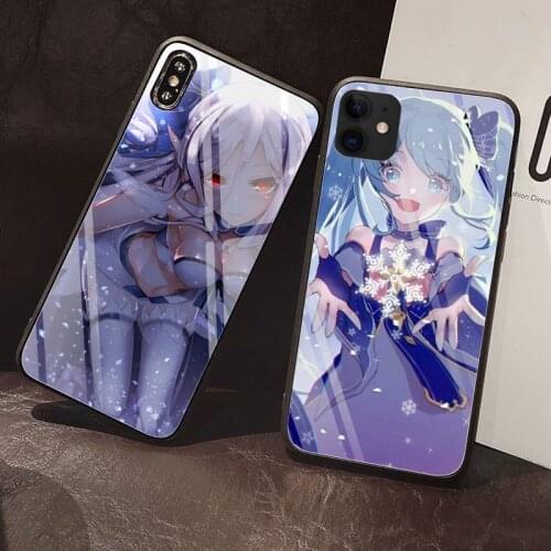 Cute japanese girl anime Phone Case Tempered Glass For iPhone 12 Pro Max Mini 11 Pro XR XS MAX 8 X 7 6S 6 Plus SE 2020 case