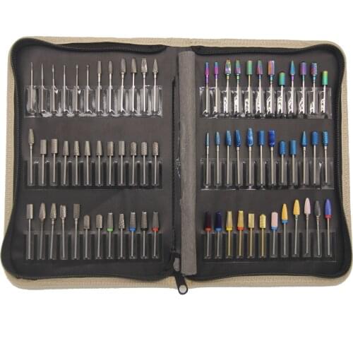 72 PCS Milling Cutter For Manicure Set CNail Drill Bits Brush Mill Manicure Machine Accessories Cutters for Removing Gel Varnish