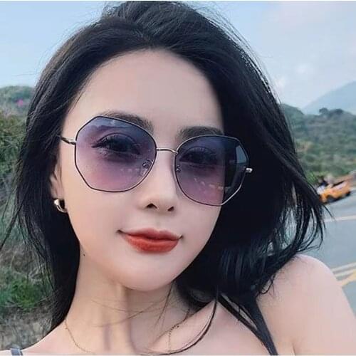 2021 New Fashion Trend Women Sunglasses Classic Polygon Mens Metal Sun Glasses Luxury Brand Design Outdoor Mirror Uv400