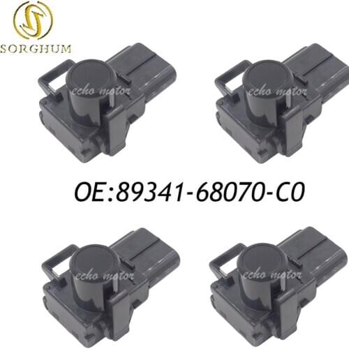 New 4PCS Wireless Car Parking Sensor 89341-68070-C0 89341-68070 For Toyota Black Color 188300-2260