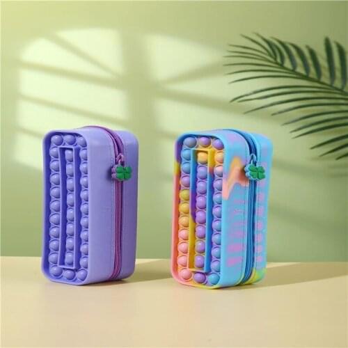 New Pop Its Push Bubble Fidget Toys Pencil Case Children Stress Relief Squeeze Toy Antistress Soft Squishy Kids Toys Gifts