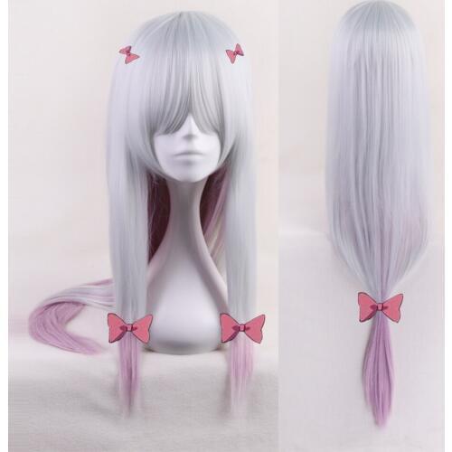 Izumi Sagiri Cosplay Wig EROMANGA SENSEI Play Wigs For Women Halloween Costume Synthetic Hair Perucas + Wig Cap +5 Pink Hairpins