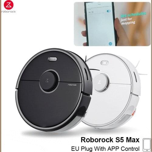 Roborock S5 Max Robot Vacuum Cleaner Cordless Home Washing Mop Wet and Dry Collect Pet Hairs Carpet Dust Robotic Collector