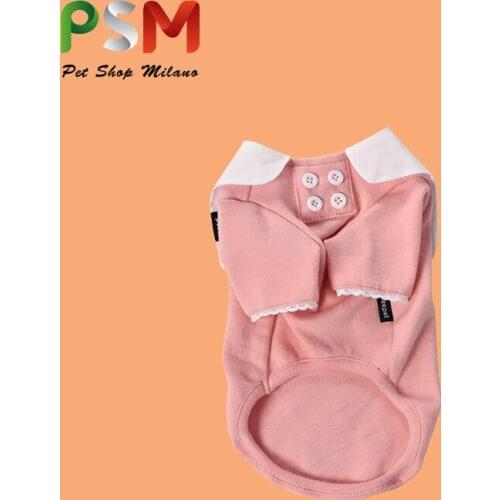 Pink Beige Gray Cotton Pet Clothes Warm Hoodies Tshirt Heart Pattern O-neck Lace Short Sleeve Sweater Sweatshirt For Small Dogs