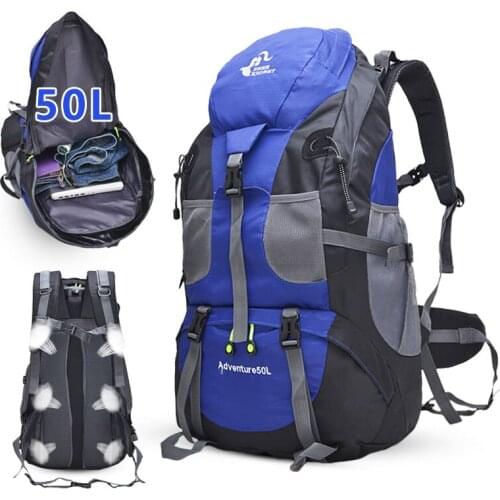 50L & 60L Outdoor Backpack Waterproof Hiking Trekking Travel Backpack For Men Women Sport Bag Climbing Rucksack Rain Cover Bag