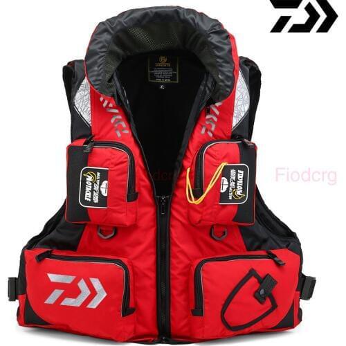 Daiwa Outdoor Sport Fishing Life Vest Adjustable Mesh Mutil-Pocket Men Swimming Life Jacket Safety Waistcoat Survival Vest
