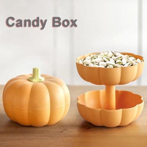 Pumpkin Shaped Fruit Plate Candy Box Dining Room Tableware Coffee Table Melon Seeds Candy Storage Box Removable Snack Organizer