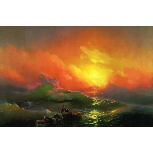 TOP ART # Russian artist Ivan Aivazovsky seascape The Ninth Wave 1850 original print oil painting on canvas --Good quality
