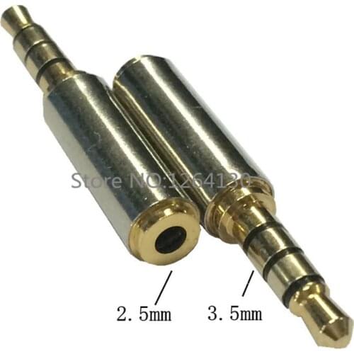 Gold 2.5mm Female to 3.5mm Male Audio Stereo Headphone Jack Adapter Converter