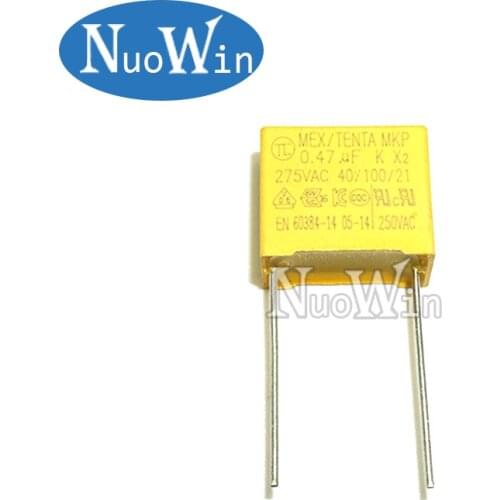 10pcs X2 Safety capacitor 15mm 275VAC 275V 0.022UF 0.047UF 0.1UF 0.15UF 0.22UF 0.33UF 0.47UF 0.68UF 1UF Polypropylene film